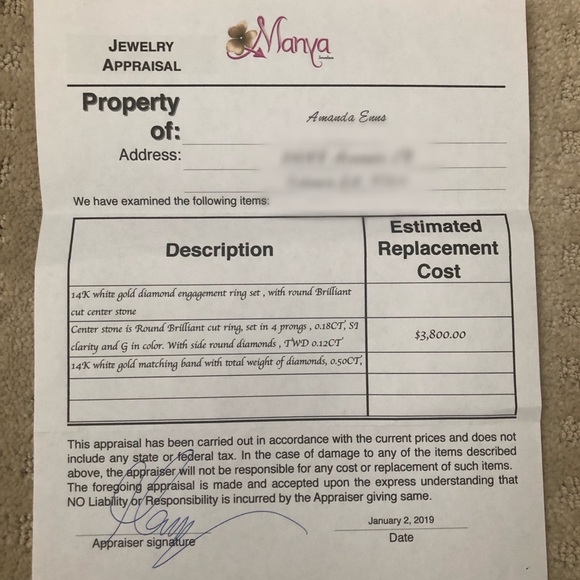 14K White Gold Diamond Engagement Ring Set - Picture 5 of 5